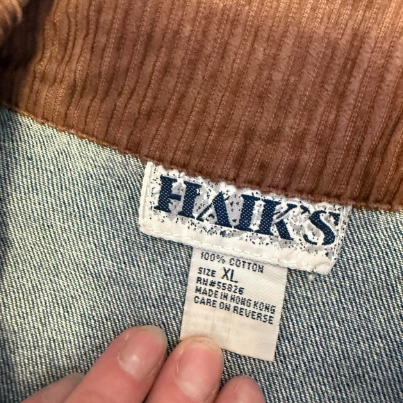 Vintage Cabincore Denim Barn Jacket with Moose cabin and tree Accents, size XL - Picture 5 of 7